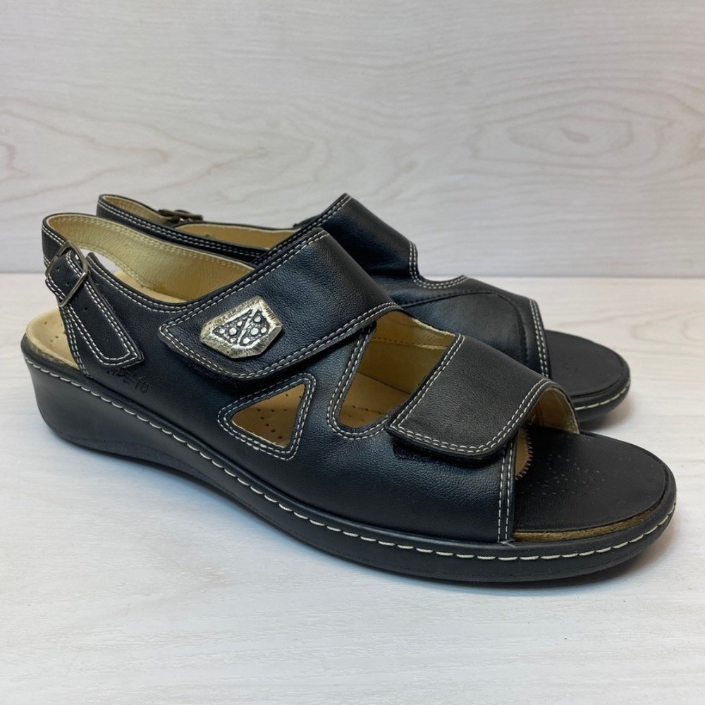 Fidelio Womens 42 Hallux Fabia F 1/2 Sandals Comfort Black Leather Bunion Relief